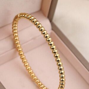 Gold Beaded Stretch Bracelet - Women's Jewelry